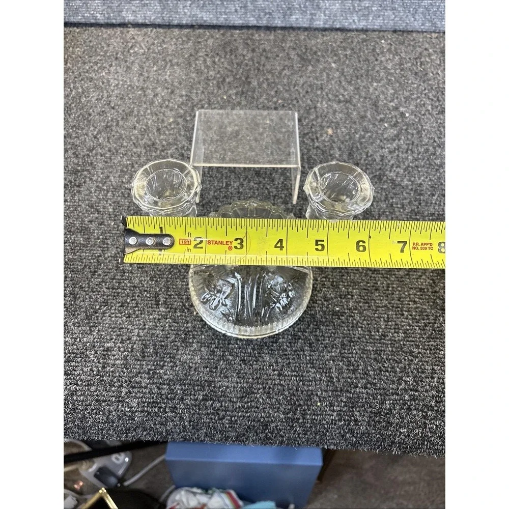 Vtg~Jeanette Glass Iris Depression Glass Double Taper Candle‎ Holders~ONLY 1